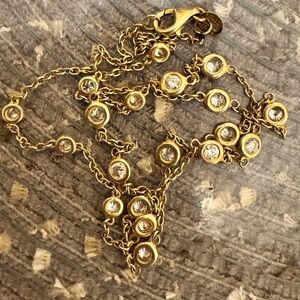 14k Diamond necklace Natural Mined Diamonds with Many Stones. TIFFANY STYLE